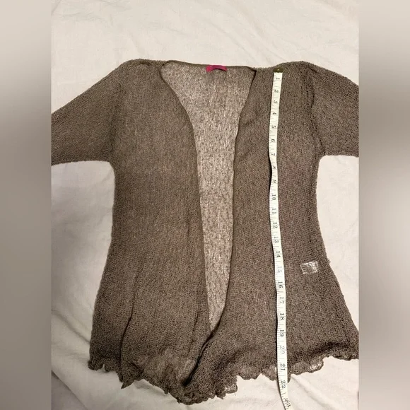 Brown Open Knit Women's Sweater - Picture 4 of 7